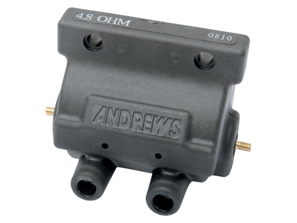 Ignition Coil - Black. Fits Big Twin & Sportster 1965-1998 with Points.
