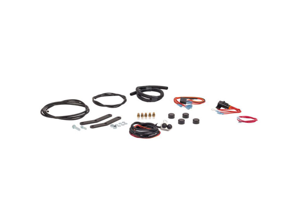 Rear Air Shock Absorbers - Black with Chrome Handlebar Switch. Fits Softail 2001-2017.