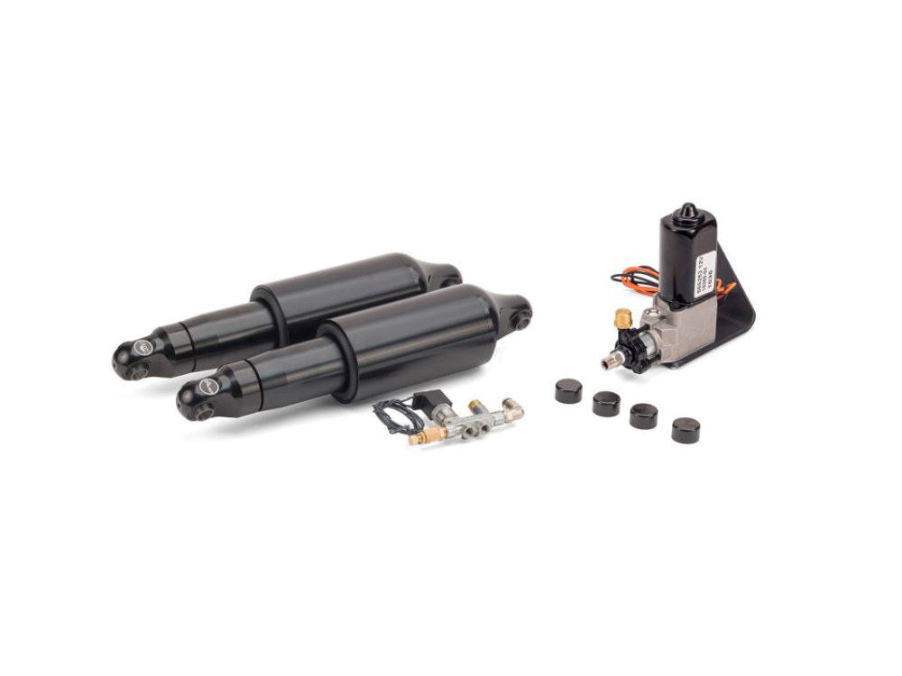 Rear Air Shock Absorbers - Black. Fits Dyna 2008-2017.