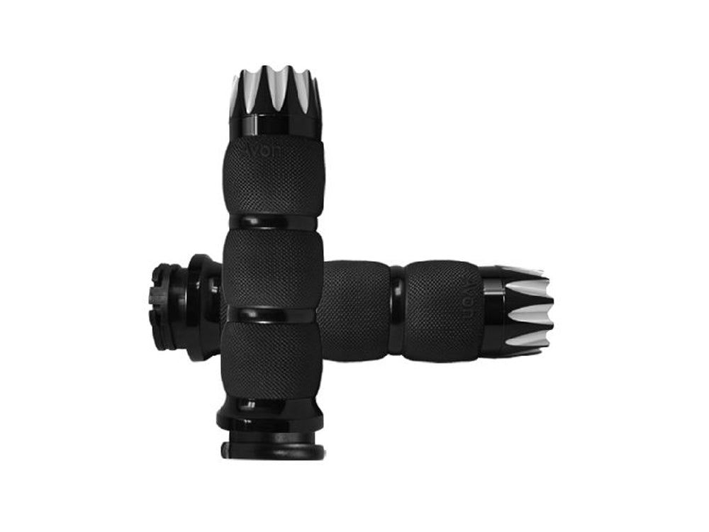 Excalibur Air Cushion Handgrips - Black. Fits H-D with Throttle Cable.