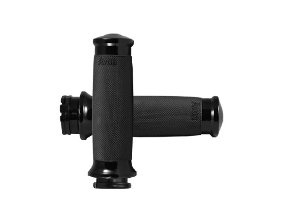 Custom Contour Handgrips - Black. Fits H-D with Throttle Cable.