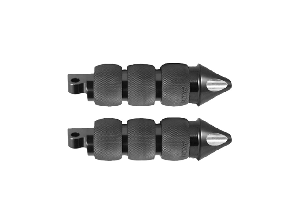 Spike Air Cushion Footpegs - Black. Fits H-D.