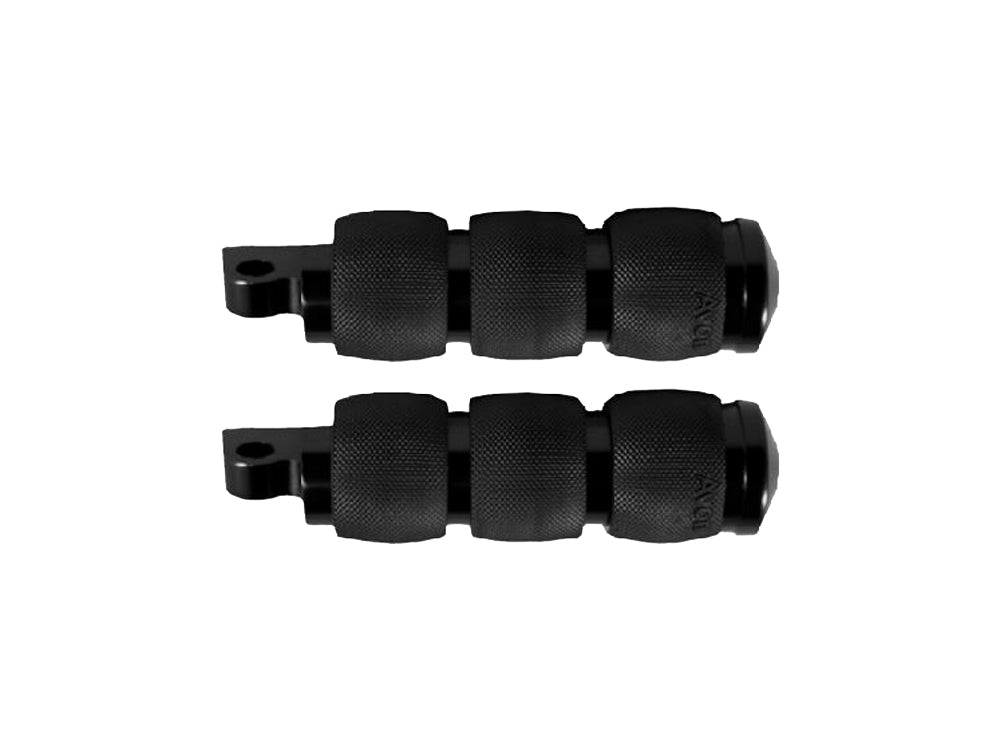 Air Cushion Footpegs - Black. Fits H-D.
