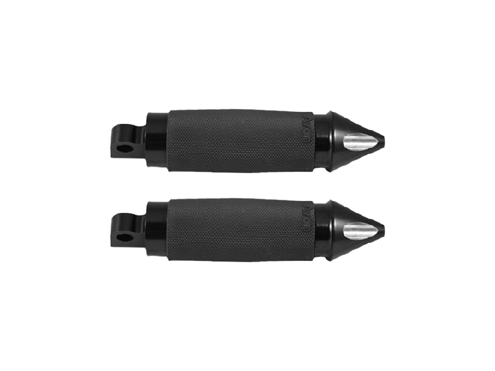 Spike Custom Contour Footpegs - Black. Fits H-D.