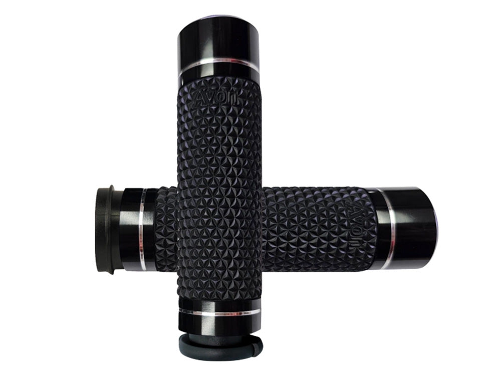 K25 Handgrips - Black. Fits Big Twin 2008-2024 with Throttle-by-Wire