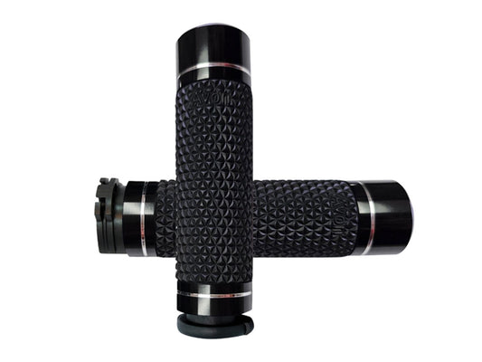 K25 Handgrips - Black. Fits H-D with Throttle Cable