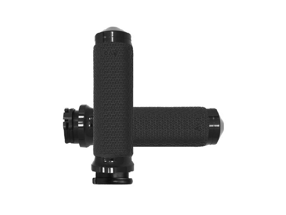 Small Memory Foam Handgrips - Black. Fits H-D with Throttle Cable.