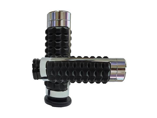 Gen2 Memory Foam Handgrips - Chrome. Fits H-D with Throttle Cable.