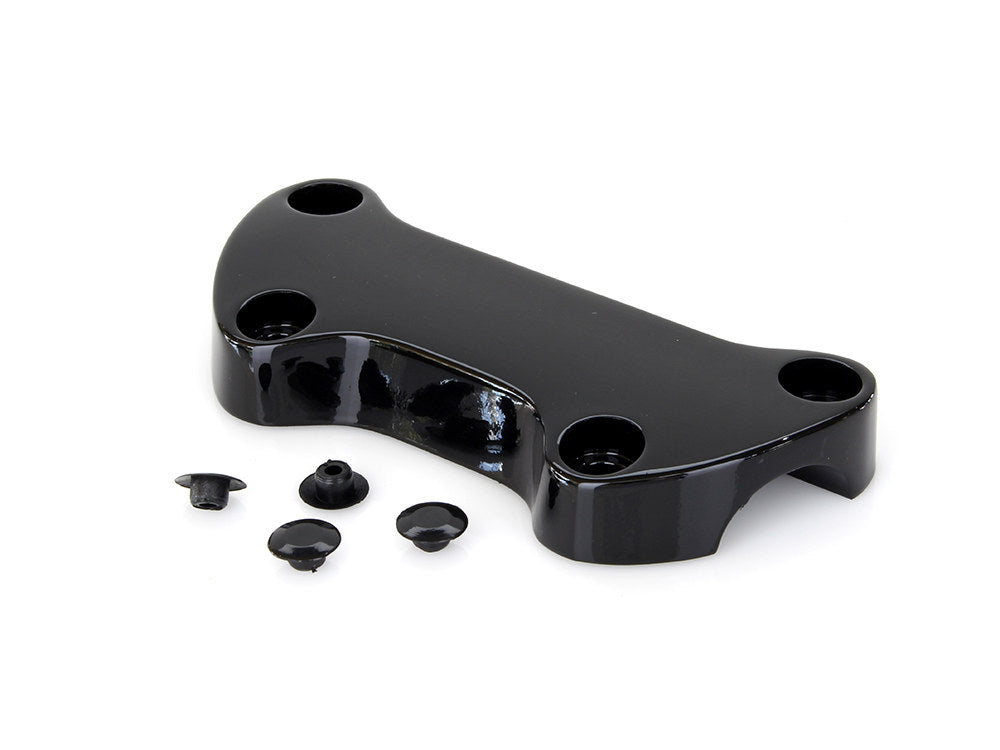 Plain Handlebar Top Clamp - Black. Fits HD Big Twin 1974up and Sportster 1974-2021.