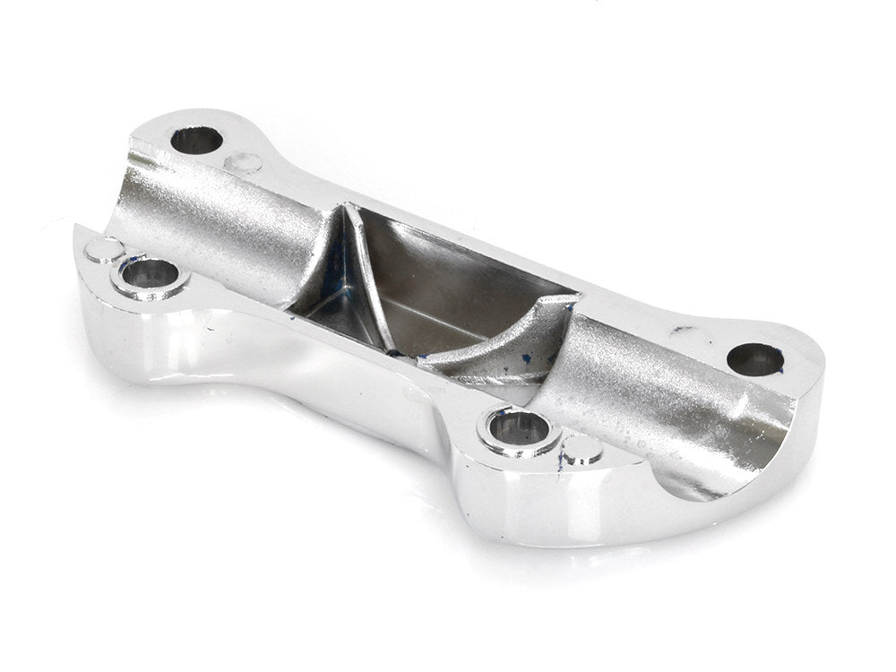 Eagle Spirit Logo Handlebar Top Clamp - Chrome & Gold. Fits HD Big Twin 1974up & Sportster 1974-2021.
