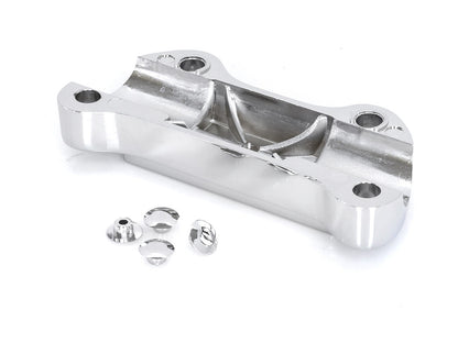 Finned Handlebar Top Clamp - Chrome. Fits HD Big Twin 1974up & Sportster 1974-2021.