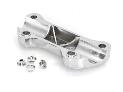 Finned Handlebar Top Clamp - Chrome. Fits HD Big Twin 1974up & Sportster 1974-2021.