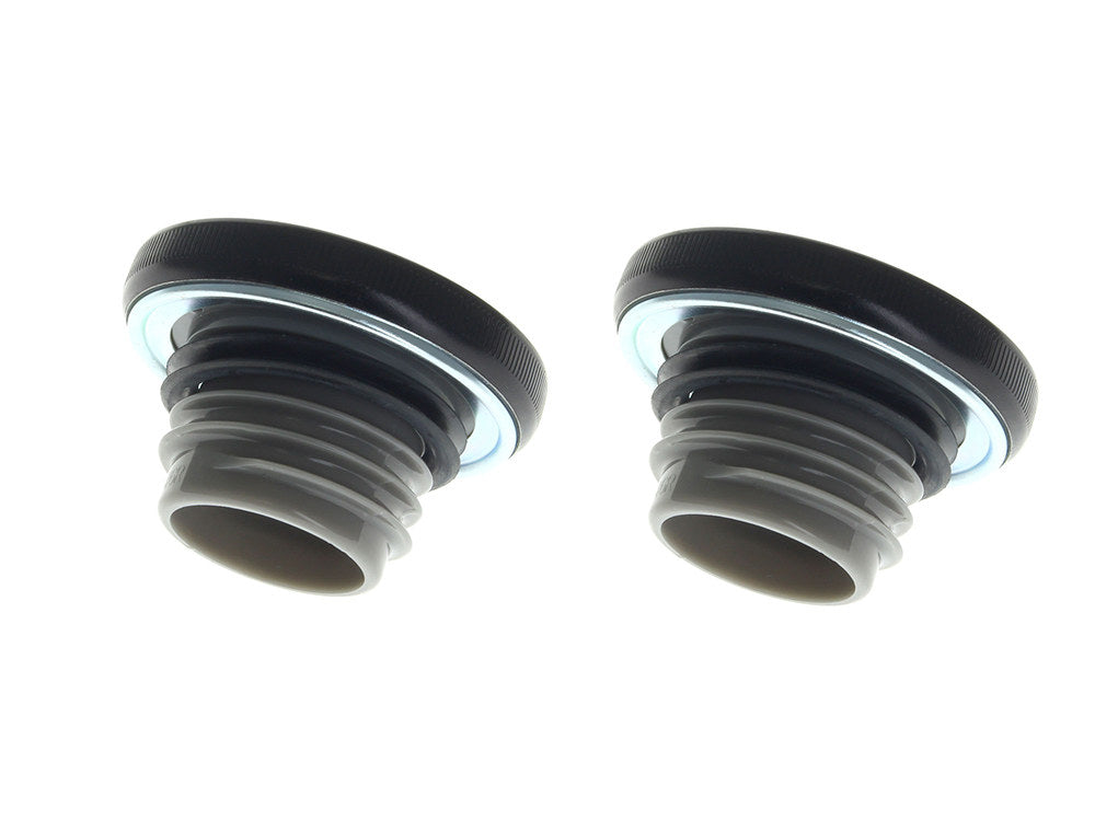 Screw In Fuel Caps - Gloss Black. Fits H-D 1996up.