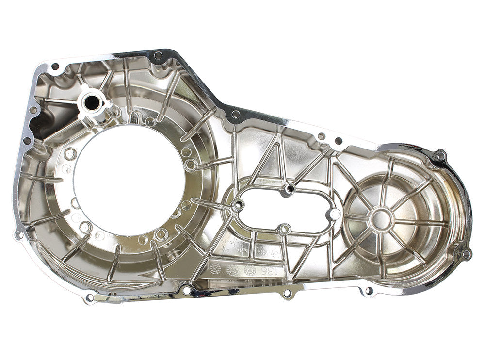 Outer Primary Cover - Chrome. Fits Softail 1999-2006 & Dyna 1999-2005.