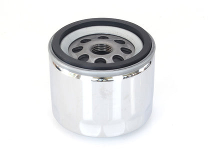 Oil Filter - Chrome. Fits 4Spd Big Twin 1982-1986 & Sportster 1980-1984.