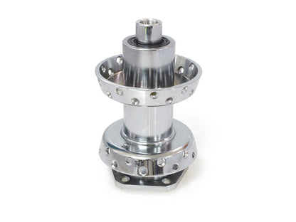 Front Wheel Hub - Chrome. Fits Softail 1984-1999, FXWG 1984-1986 & Dyna Wide Glide 1993-1999 Models.