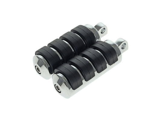 Comfort Iso Style Large Footpegs with Male Mounts - Chrome