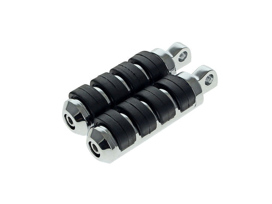 Comfort Iso Style Small Footpegs with Male Mounts - Chrome