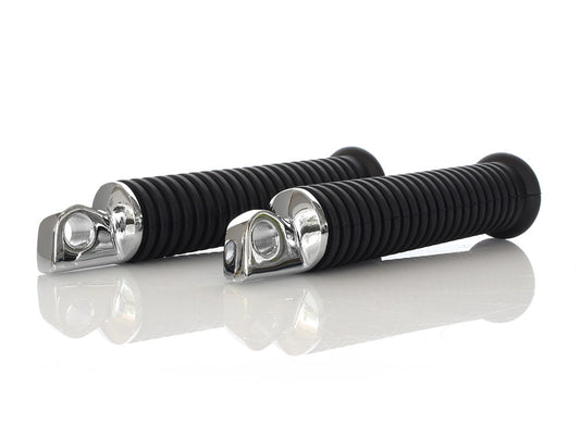 Extended Footpegs with Black Rubber & Male Mount.