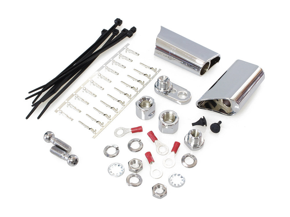 Bullet Turn Signal Kit with Amber Lens - Chrome. Fits Softail 2000-2017, Dyna 1991-2017 & Sportster 1990-2003.