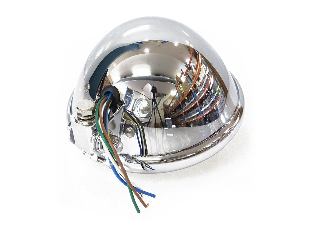5-3/4in. Batz Style Headlight with Bottom Mount - Chrome.