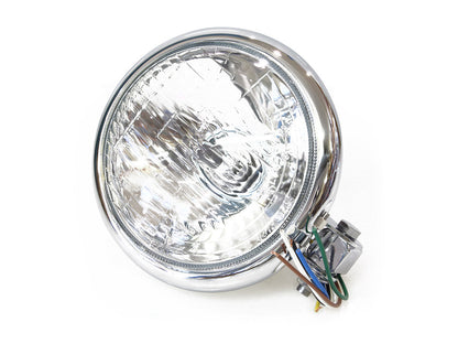 5-3/4in. Batz Style Headlight with Bottom Mount - Chrome.