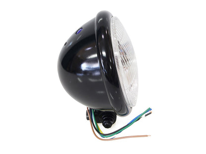 5-3/4in. Batz Style Headlight with Bottom Mount - Black.