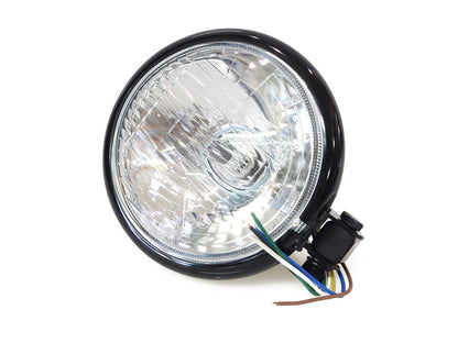 5-3/4in. Batz Style Headlight with Bottom Mount - Black.