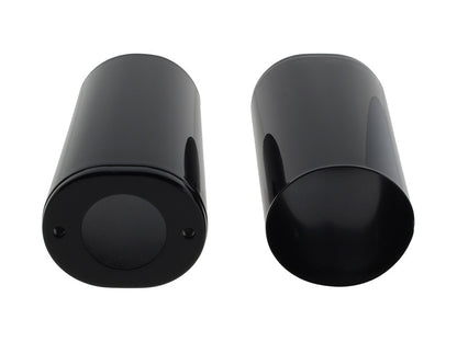 Standard Length Slider Covers - Gloss Black. Fits FL Softail 1986-2017, Touring 1980-2013 & 4Spd FL 1948-1984.