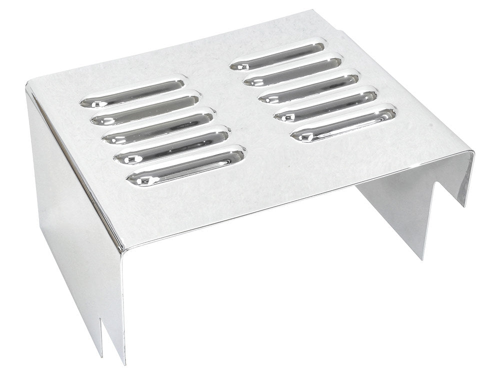 Louvered Battery Side Cover - Chrome. Fits FX 1973-1986 & Sportster 1982-2003.