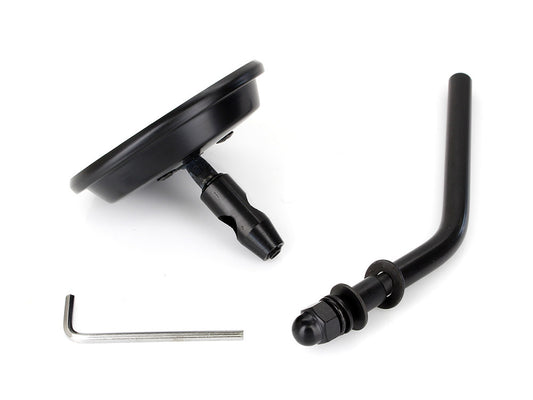 3in. Round Mirror with Short Stem - Black. Fits Left & Right.