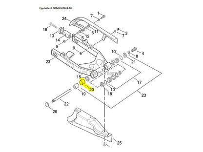 Swing Arm Bushing. Fits Dyna 1991-2017.