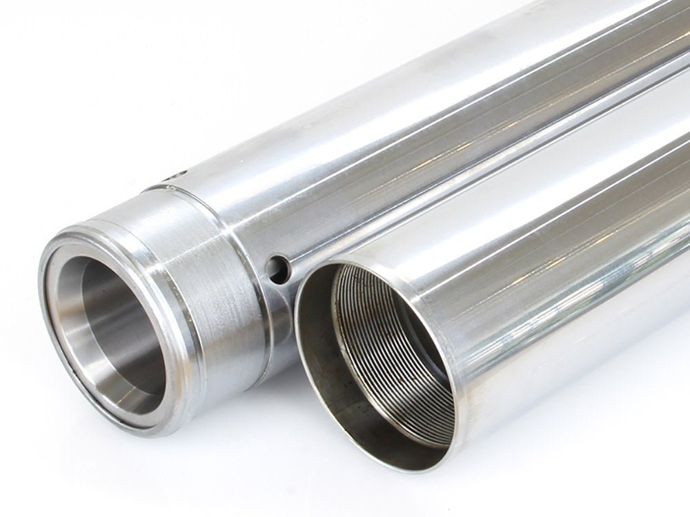 Hard Chrome Fork Tubes. Stock Length. Fits 39mm Narrow Glide Front End 1987-1993