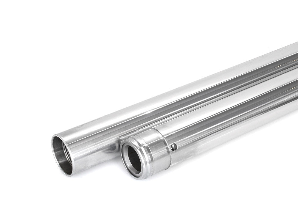 Hard Chrome Fork Tubes. Stock Length. Fits 39mm Narrow Glide Front End 1994-2003