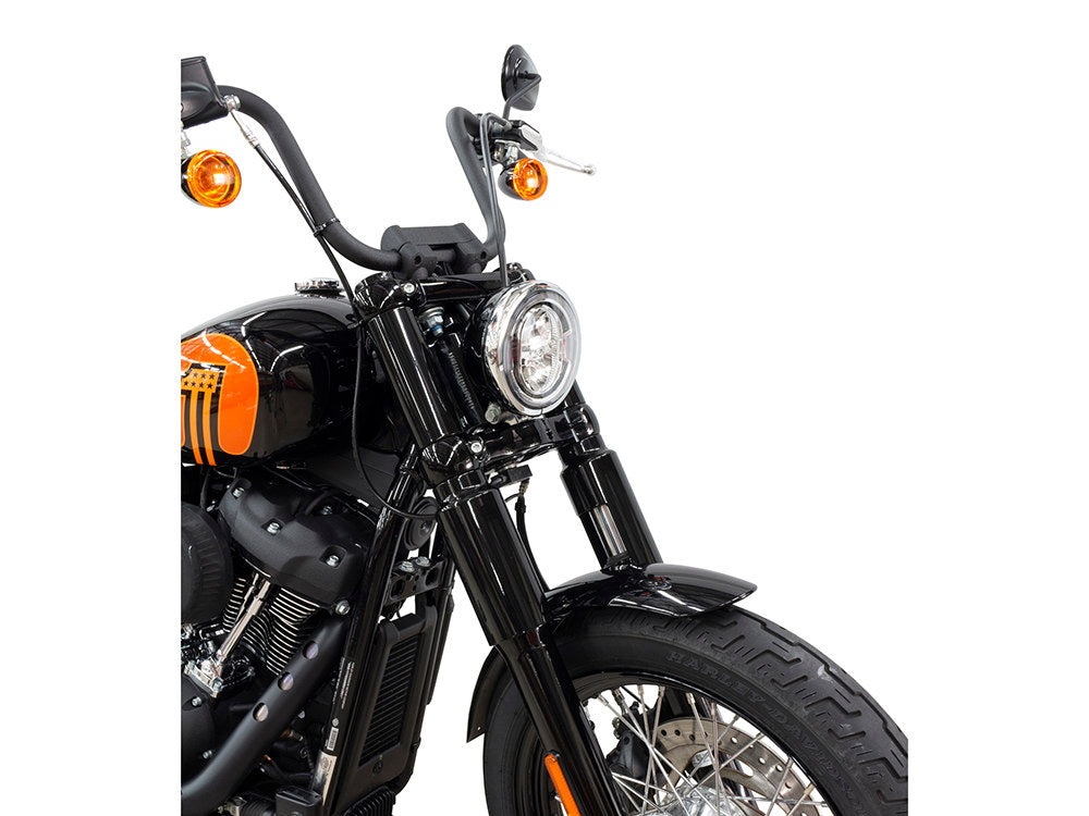 Six Piece Fork Cover Set - Black. Fits Softail Street Bob 2018up.
