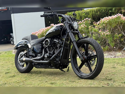 Six Piece Fork Cover Set - Black. Fits Softail Street Bob 2018up.