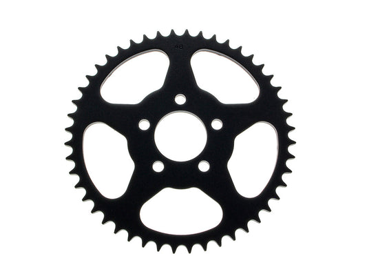 48 Tooth, Flat Steel Rear Chain Sprocket - Black. Fits Big Twin 2000up & Sportster 2000-2021.