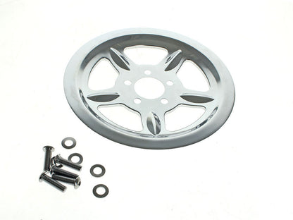 Rear Pulley Cover - Chrome. Fits Sportster 2004-2021 with 68 Tooth Pulley