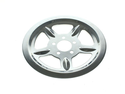 Rear Pulley Cover - Chrome. Fits Sportster 2004-2021 with 68 Tooth Pulley