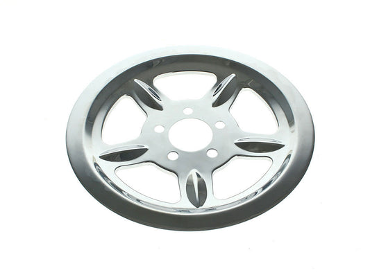 Rear Pulley Cover - Chrome. Fits Sportster 2004-2021 with 68 Tooth Pulley