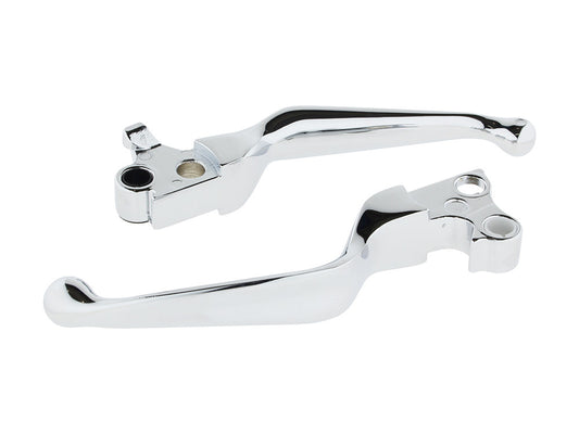 Hand Levers - Chrome. Fits Softail 1996-2014, Dyna 1996-2017, Touring 1996-2007 & Sportster 1996-2003.