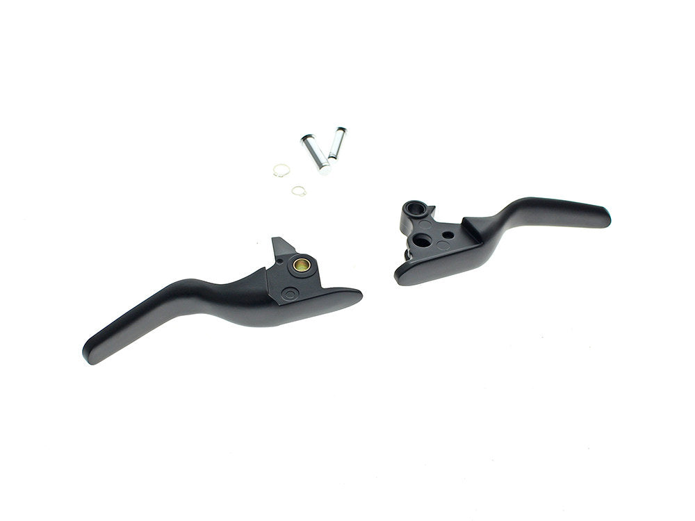 Smooth Shorty Hand Levers - Black. Fits Softail 2015-2024