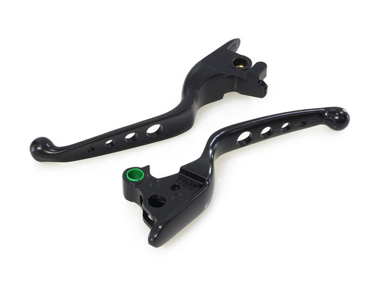 4 Hole Hand Levers - Black. Fits Softail 2018-2024