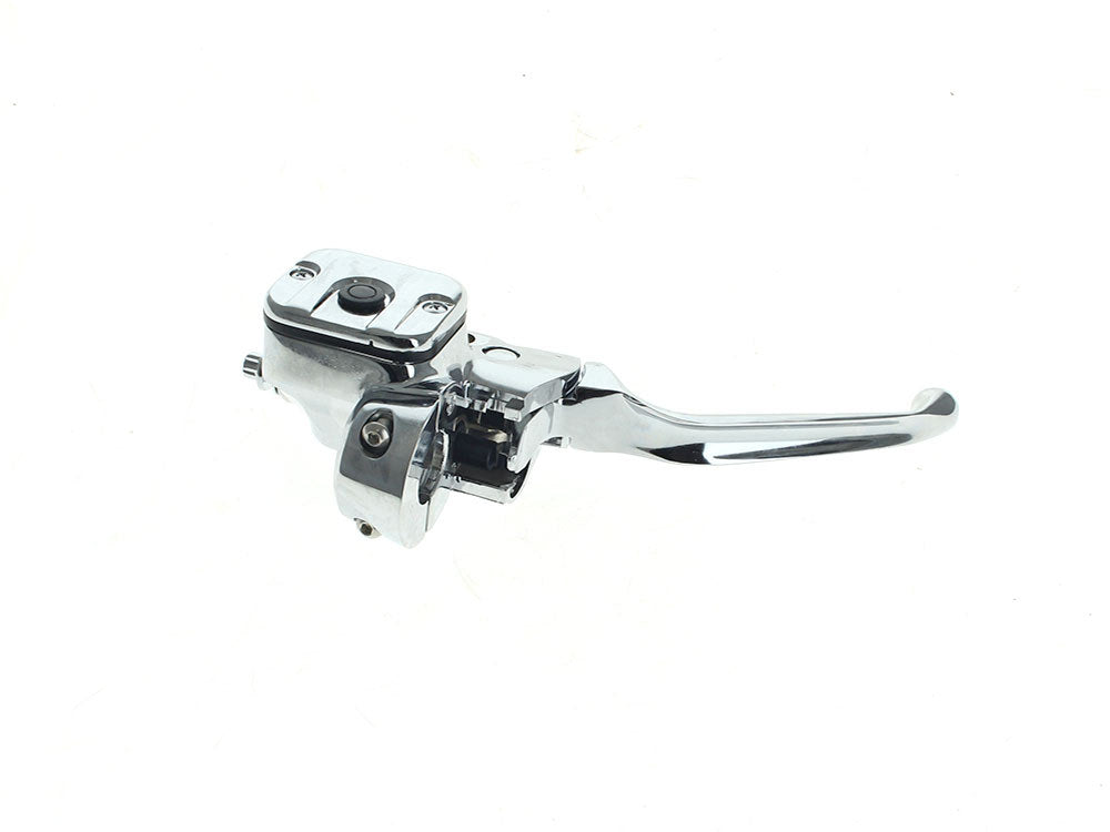 Front Brake Master Cylinder - Chrome. Fits Most Big Twin 1996-2017 & Sportster 1996-2003 with Dual Disc Rotor.