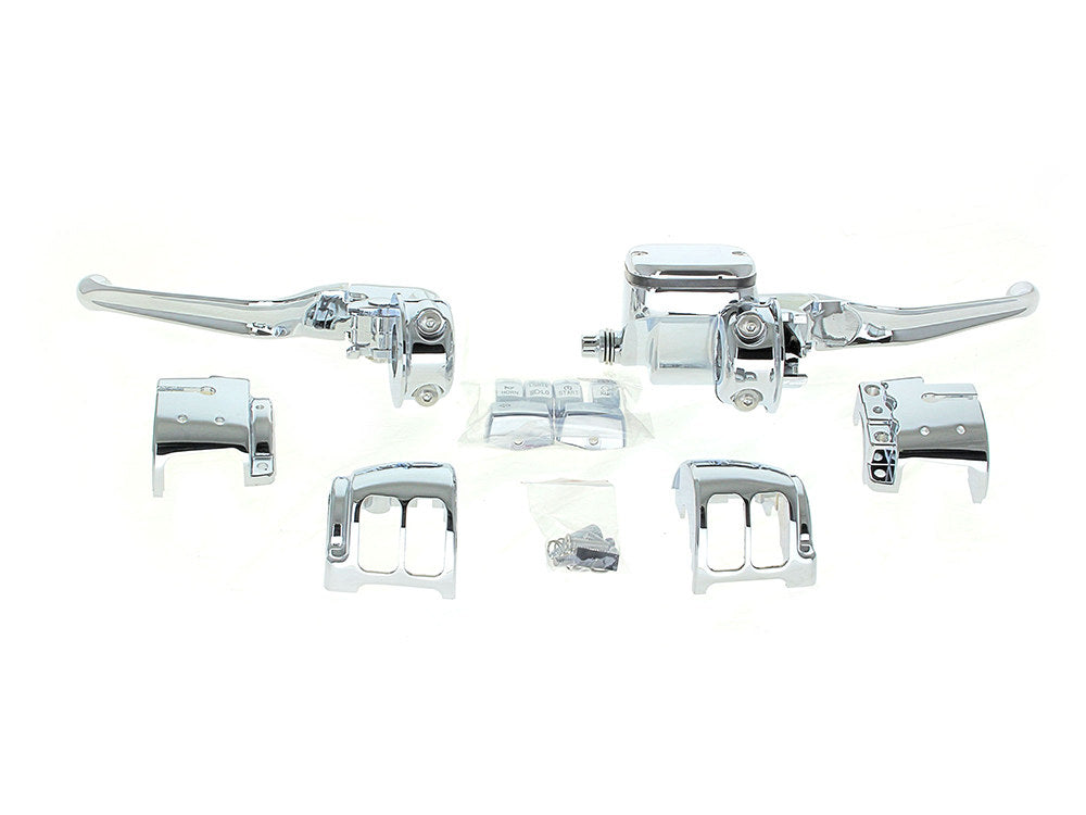 Handlebar Control Kit - Chrome. Fits Single Disc Softail 2011-2014 & Dyna 2012-2017