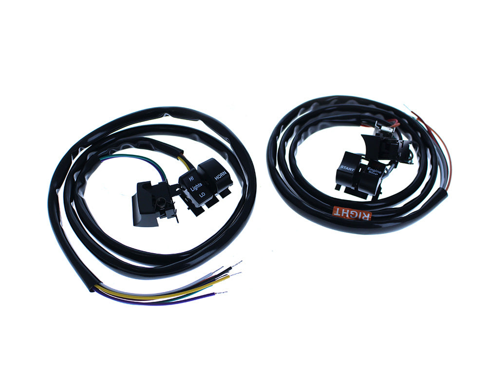 48in. Handlebar Wiring Harness - Black Switches. Fits Big Twin & Sportster 1982-1995