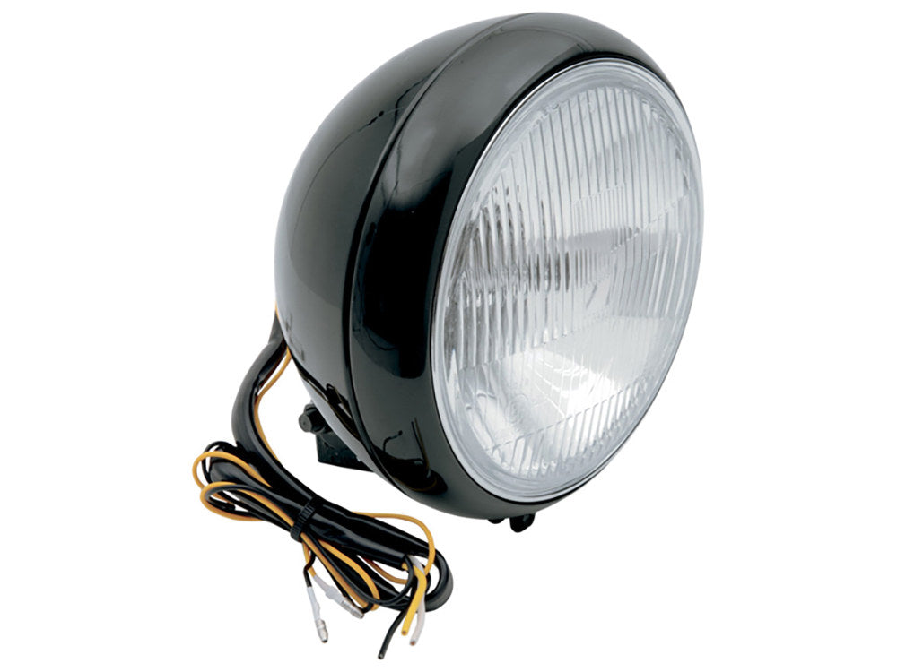 7in. Headlight - Black. Fits FL Softail 1986-2017