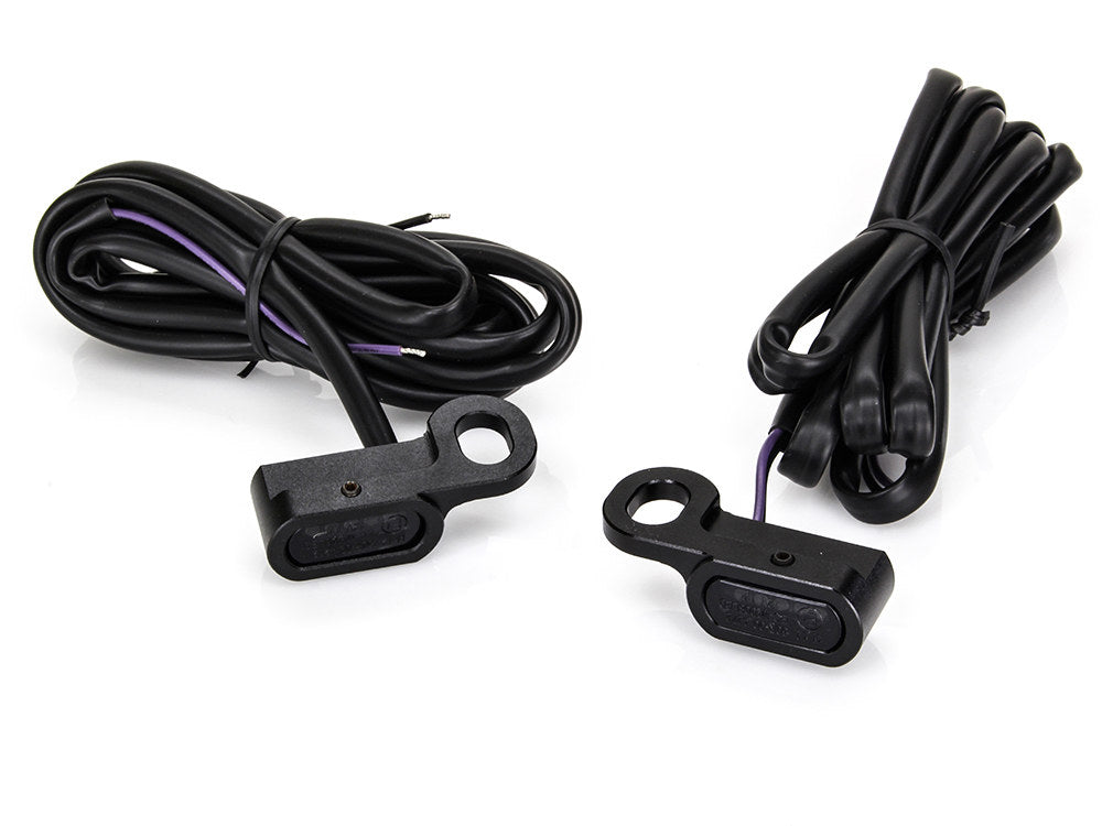 Under Perch Turn Signals - Black. Fits Softail S 2016-2017, V-Rod 2009-2017 & Touring 2009-2020 Models with Hydraulic Clutch.