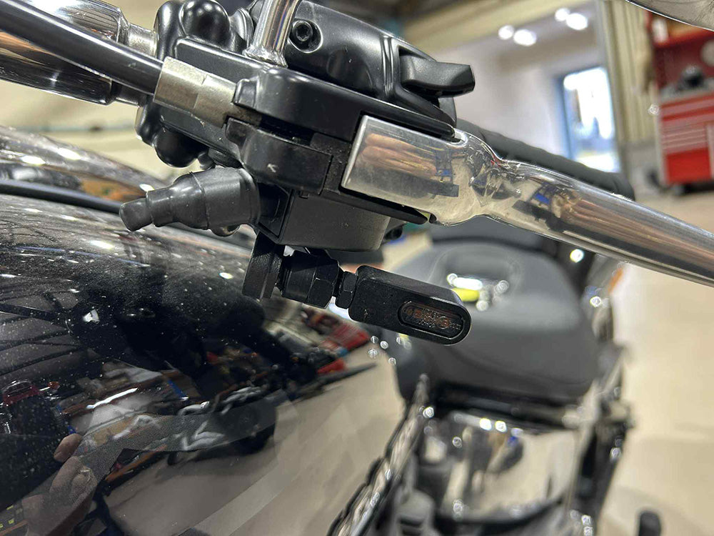 Under Perch Turn Signals - Black. Fits Softail 2025up