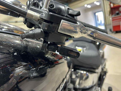 Under Perch Turn Signals - Black. Fits Softail 2025up